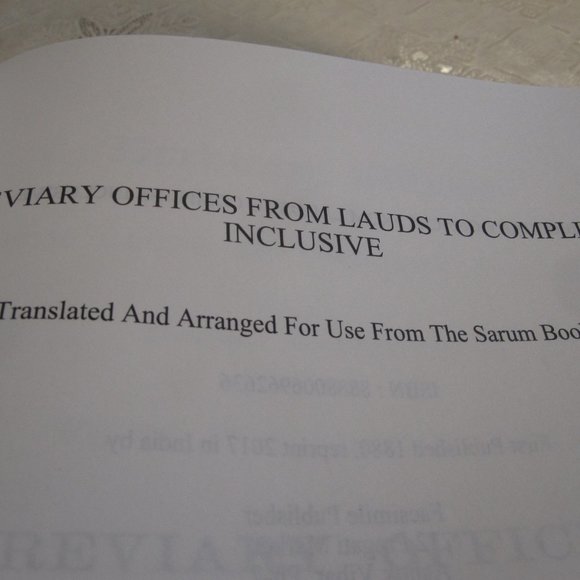 Breviary Offices from Lauds to Compline Inclusive Reprint of 1880 Edition HC - Picture 5 of 11